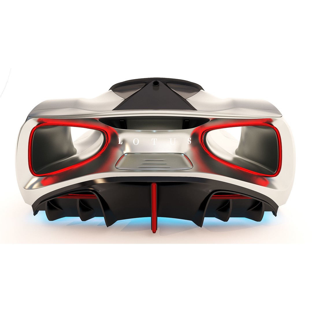 Lotus Evija 2020 3D Model – Low Poly Sport Car, FBX, OBJ, Blender - View 7