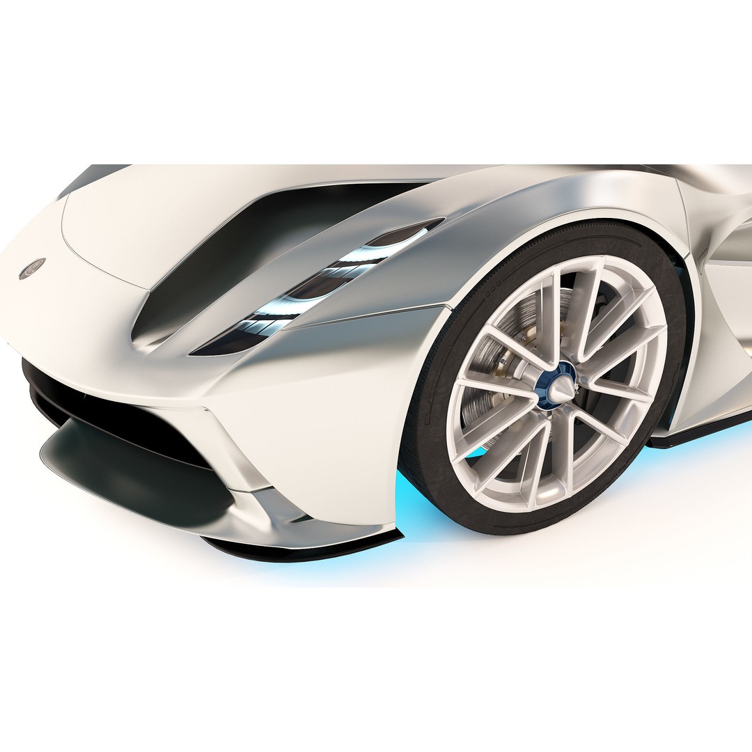 Lotus Evija 2020 3D Model – Low Poly Sport Car, FBX, OBJ, Blender - View 9