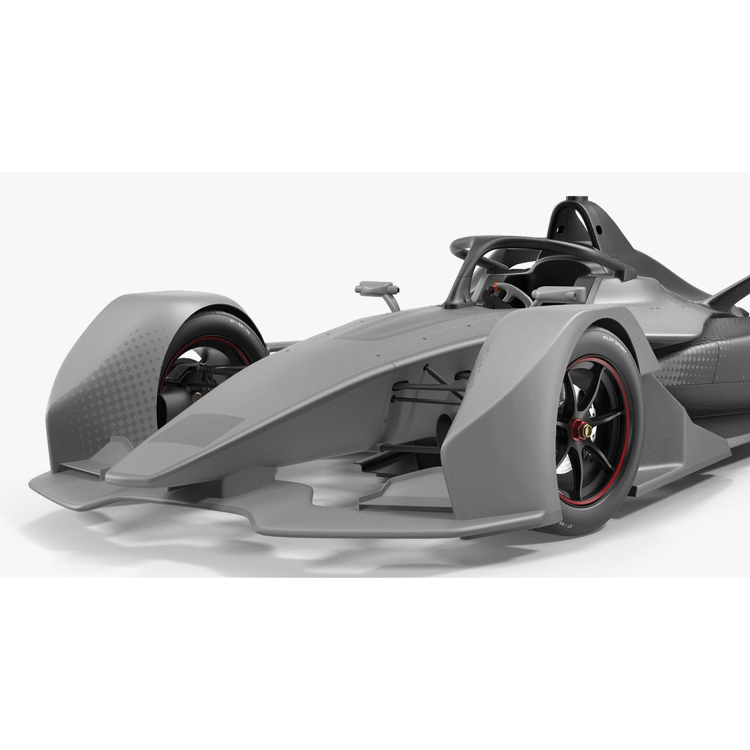 Formula E Car 3D Model – High Poly Racing Asset, FBX, OBJ - View 12