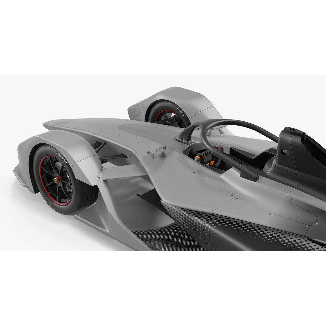 Formula E Car 3D Model – High Poly Racing Asset, FBX, OBJ - View 13