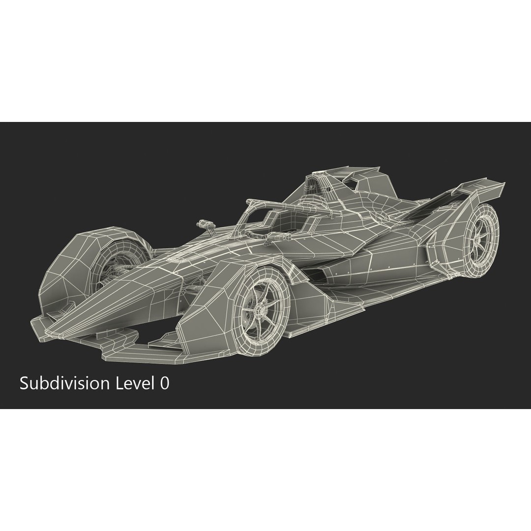 Formula E Car 3D Model – High Poly Racing Asset, FBX, OBJ - View 19