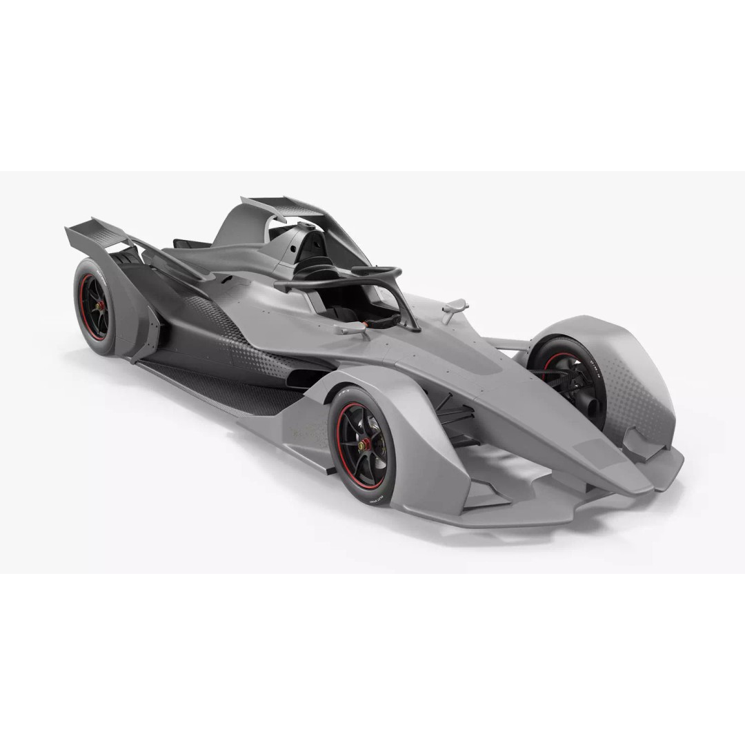 Formula E Car 3D Model – High Poly Racing Asset, FBX, OBJ - View 2