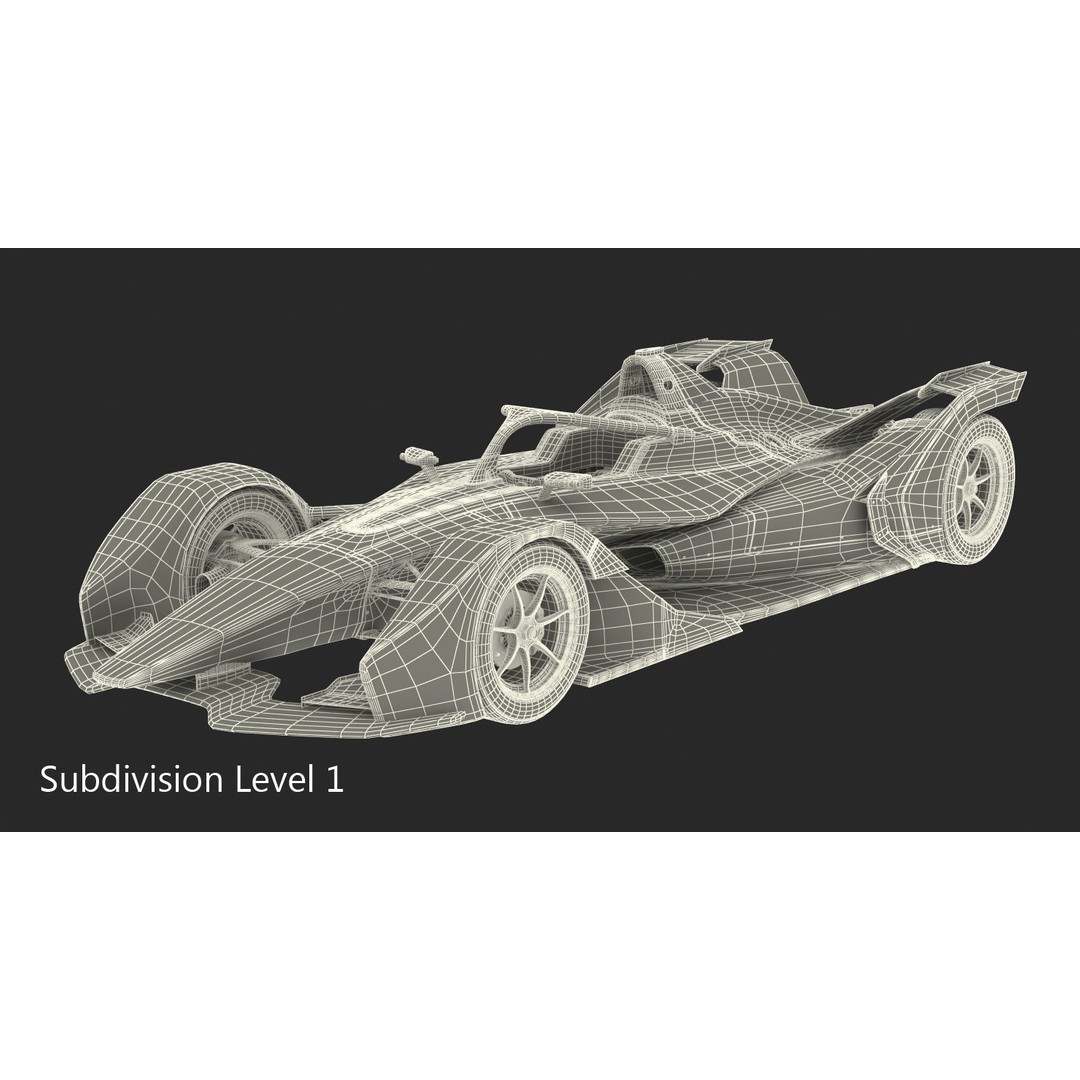 Formula E Car 3D Model – High Poly Racing Asset, FBX, OBJ - View 20