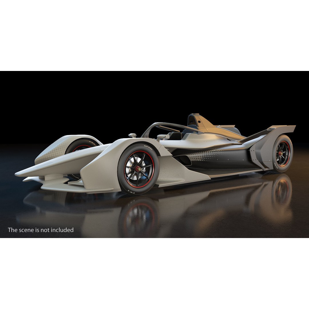 Formula E Car 3D Model – High Poly Racing Asset, FBX, OBJ - View 3