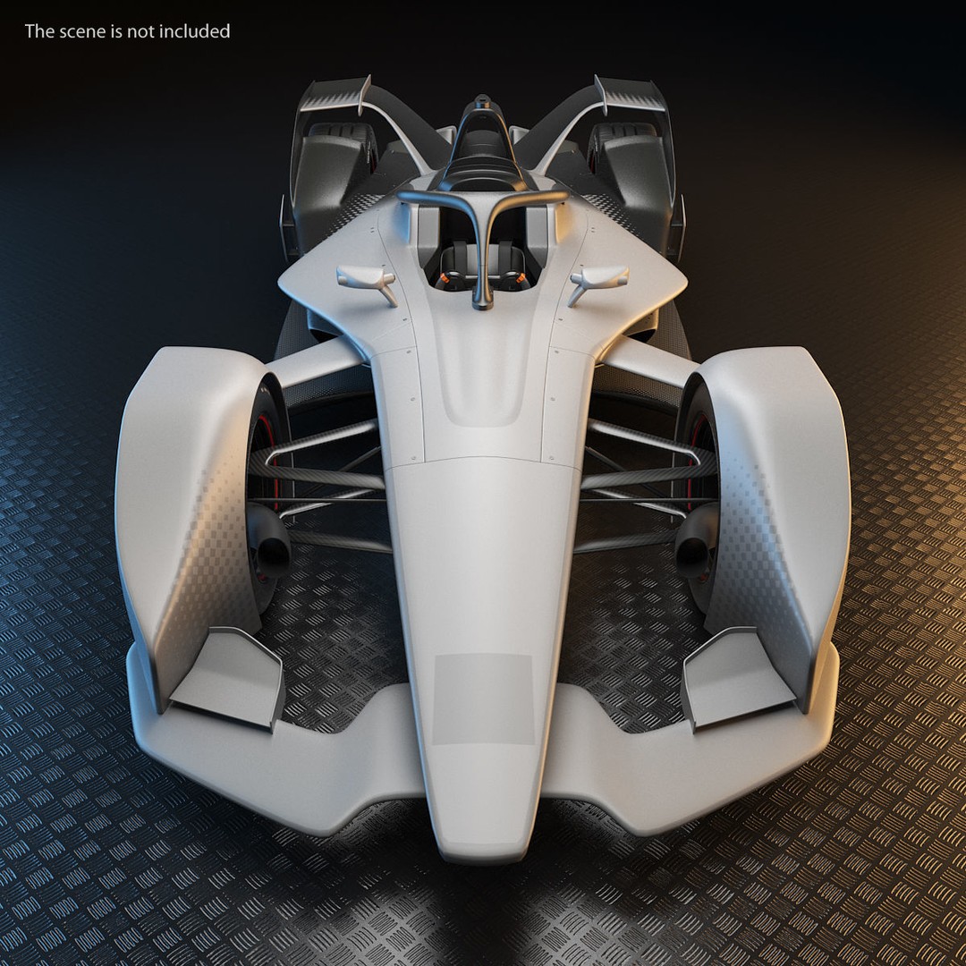 Formula E Car 3D Model – High Poly Racing Asset, FBX, OBJ - View 4