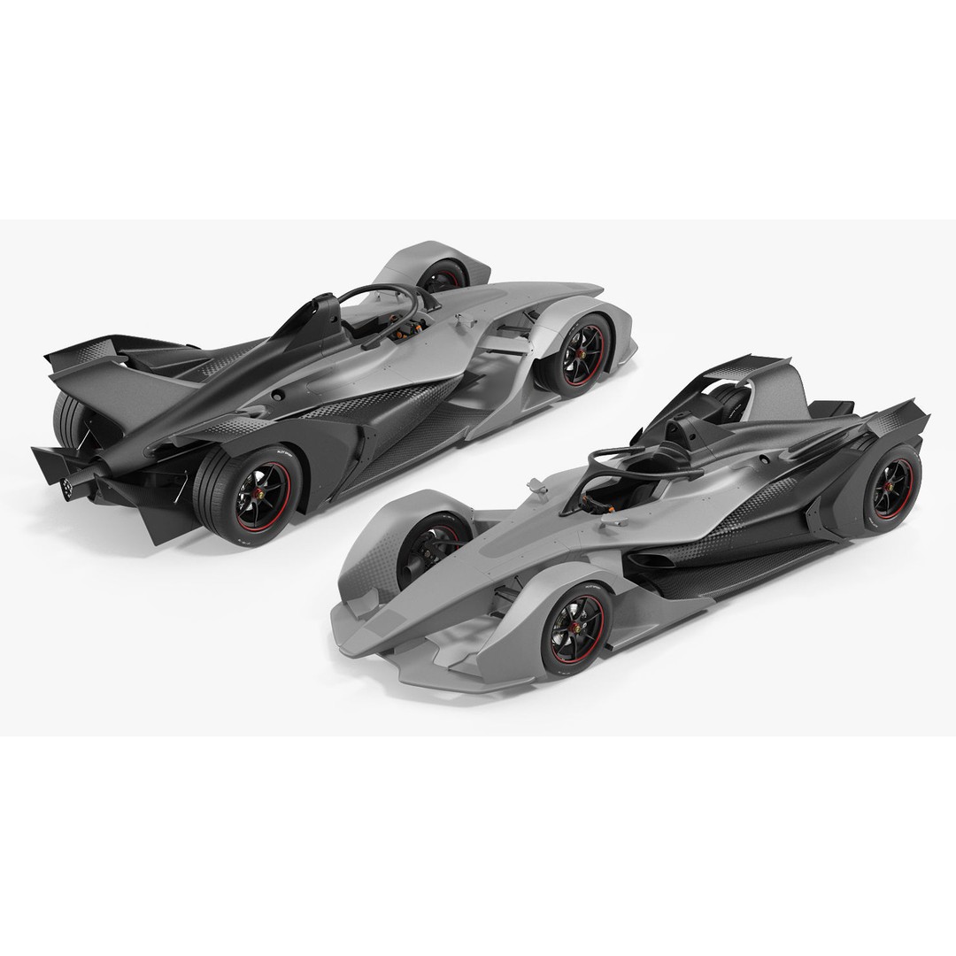 Formula E Car 3D Model – High Poly Racing Asset, FBX, OBJ - View 8