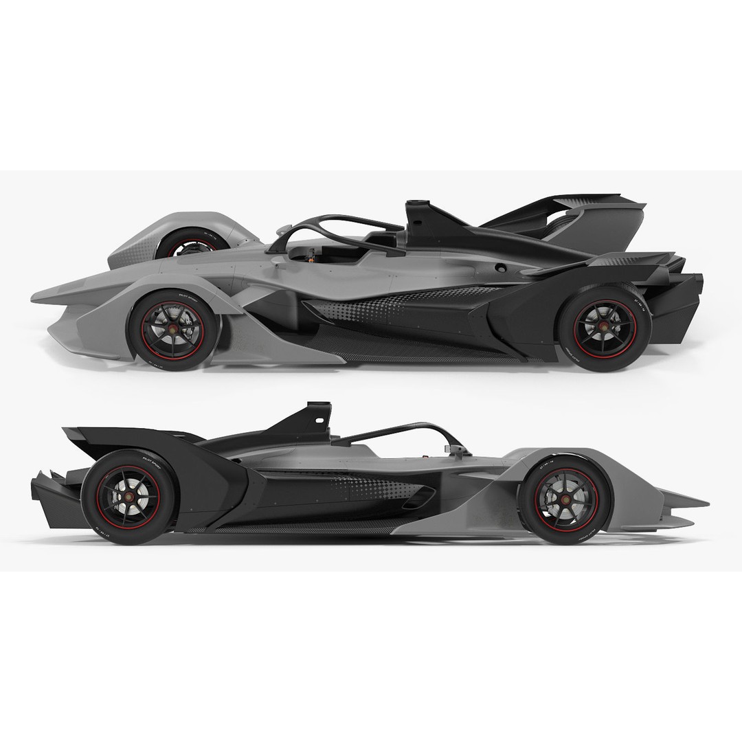 Formula E Car 3D Model – High Poly Racing Asset, FBX, OBJ - View 9