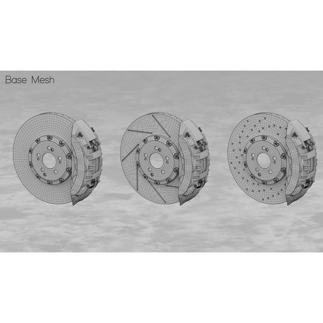Brembo 402x39 6 Piston Brake 3D Model – PBR Game Asset, FBX, OBJ - View 5