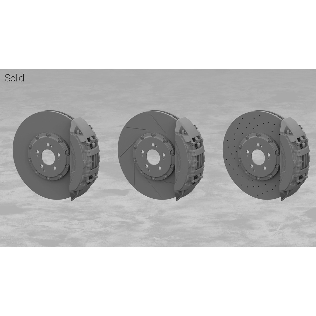 Brembo 402x39 6 Piston Brake 3D Model – PBR Game Asset, FBX, OBJ - View 7