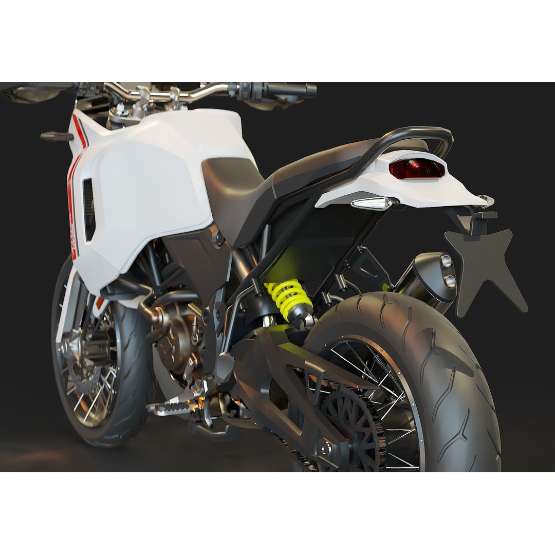 Ducati Desert X 2022 3D Model – Realistic Motorcycle Base Mesh, FBX - View 11