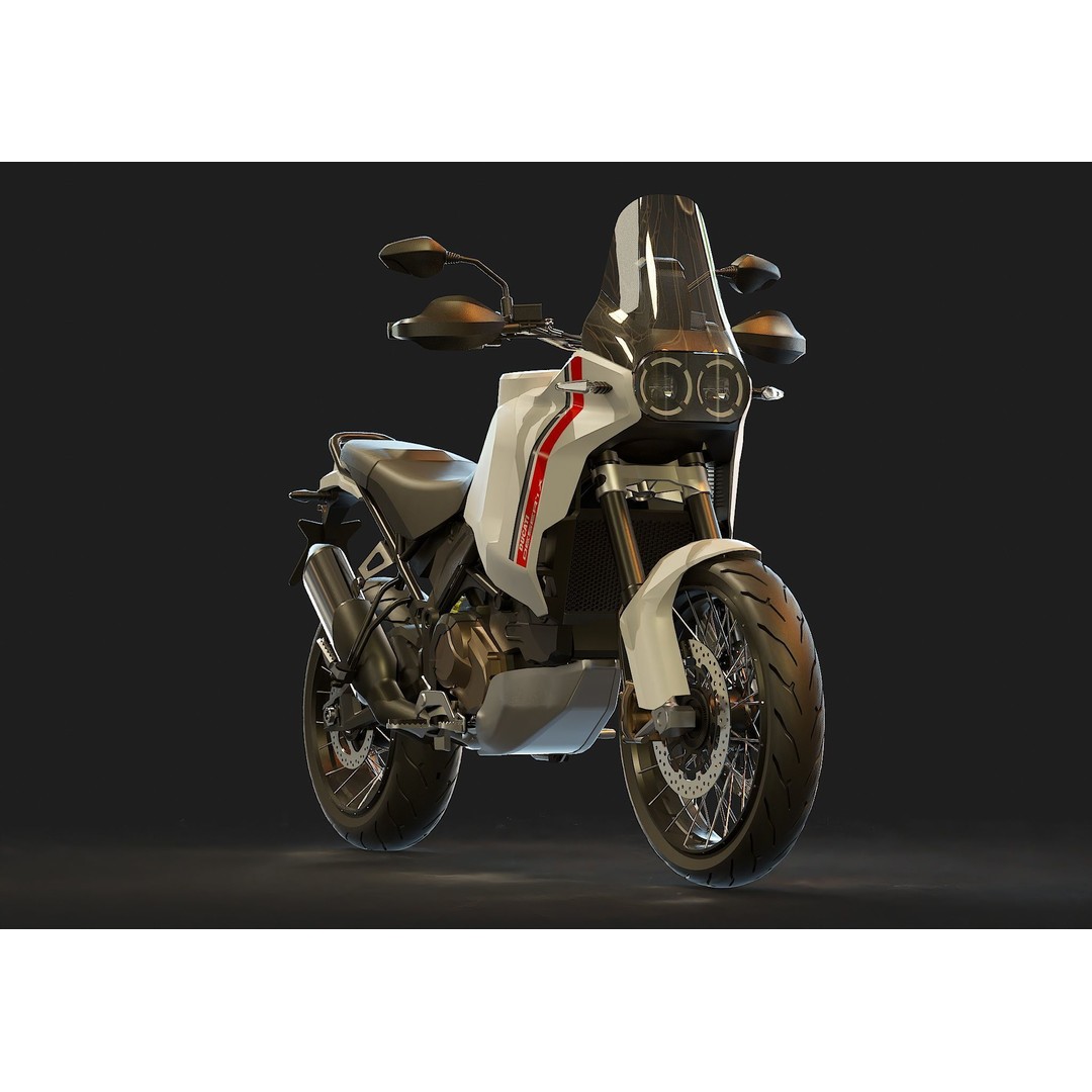 Ducati Desert X 2022 3D Model – Realistic Motorcycle Base Mesh, FBX - View 8