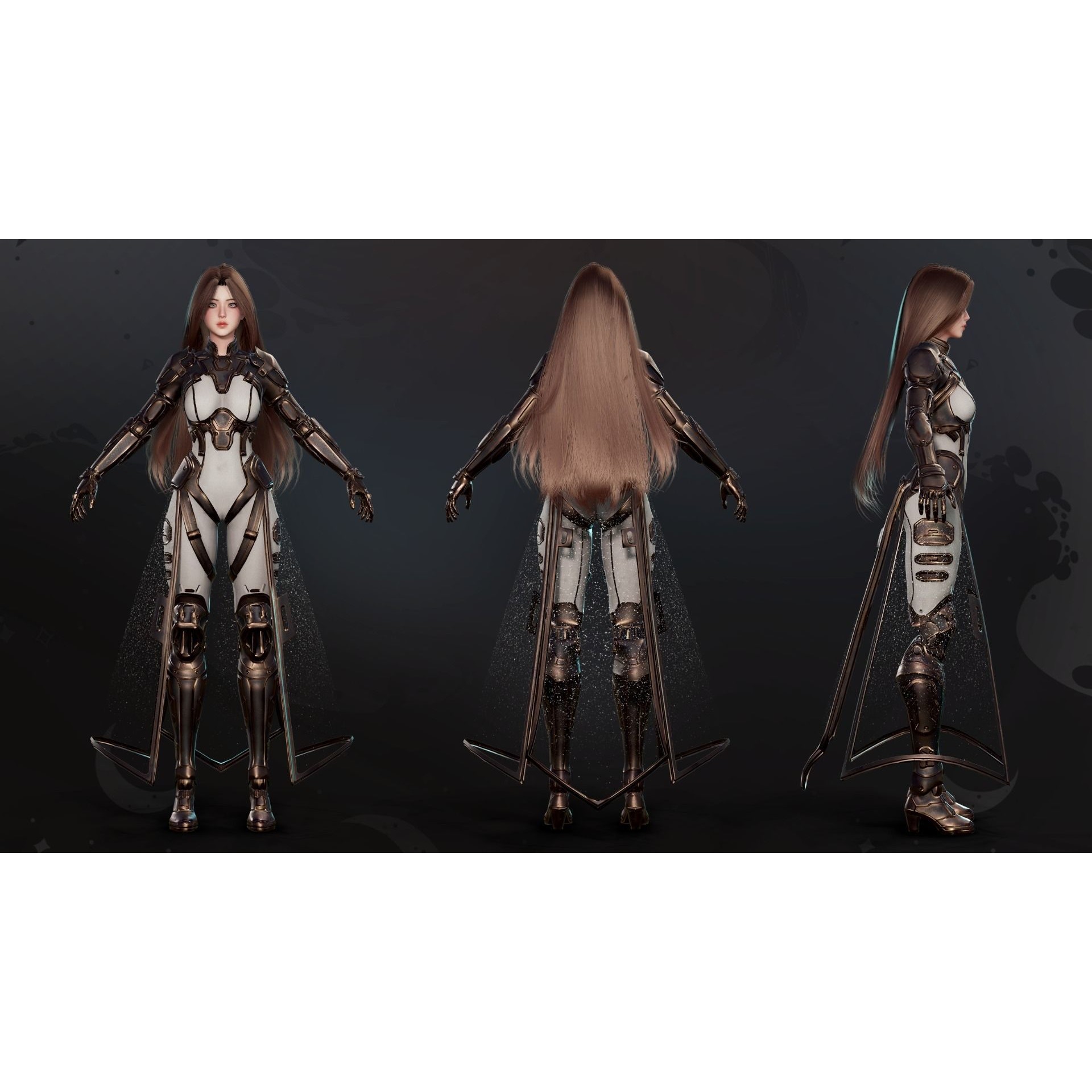 Stellar Girl Celeste - Low-Poly Game-Ready 3D Model