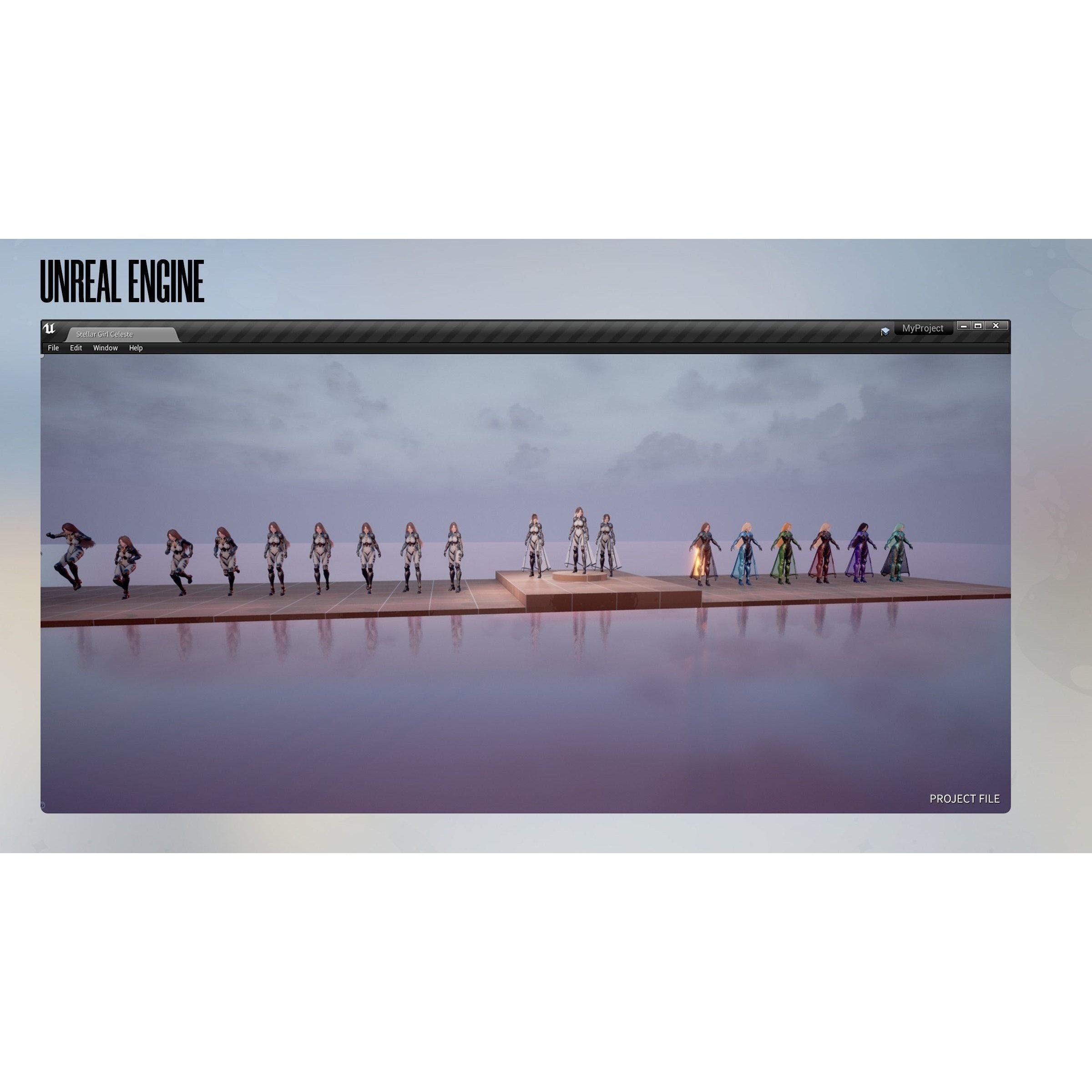 Stellar Girl Celeste - Low-Poly Game-Ready 3D Model - View 16