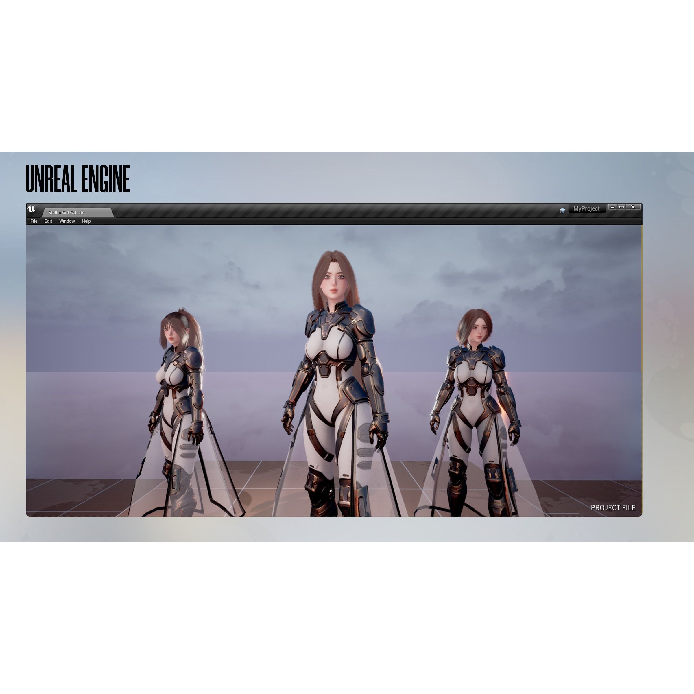 Stellar Girl Celeste - Low-Poly Game-Ready 3D Model - View 18