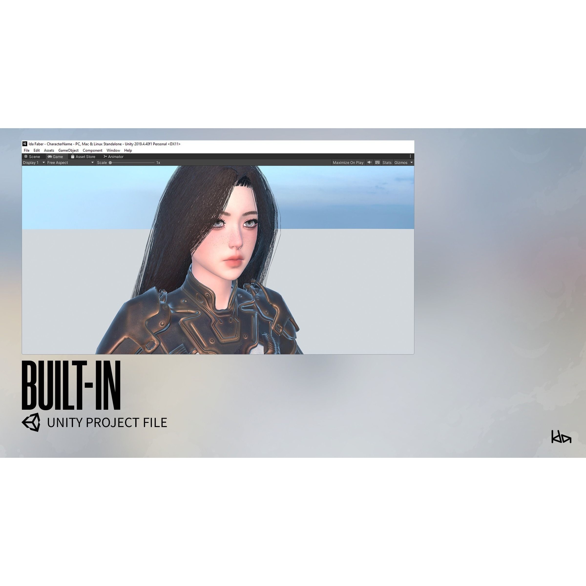 Stellar Girl Celeste - Low-Poly Game-Ready 3D Model - View 19