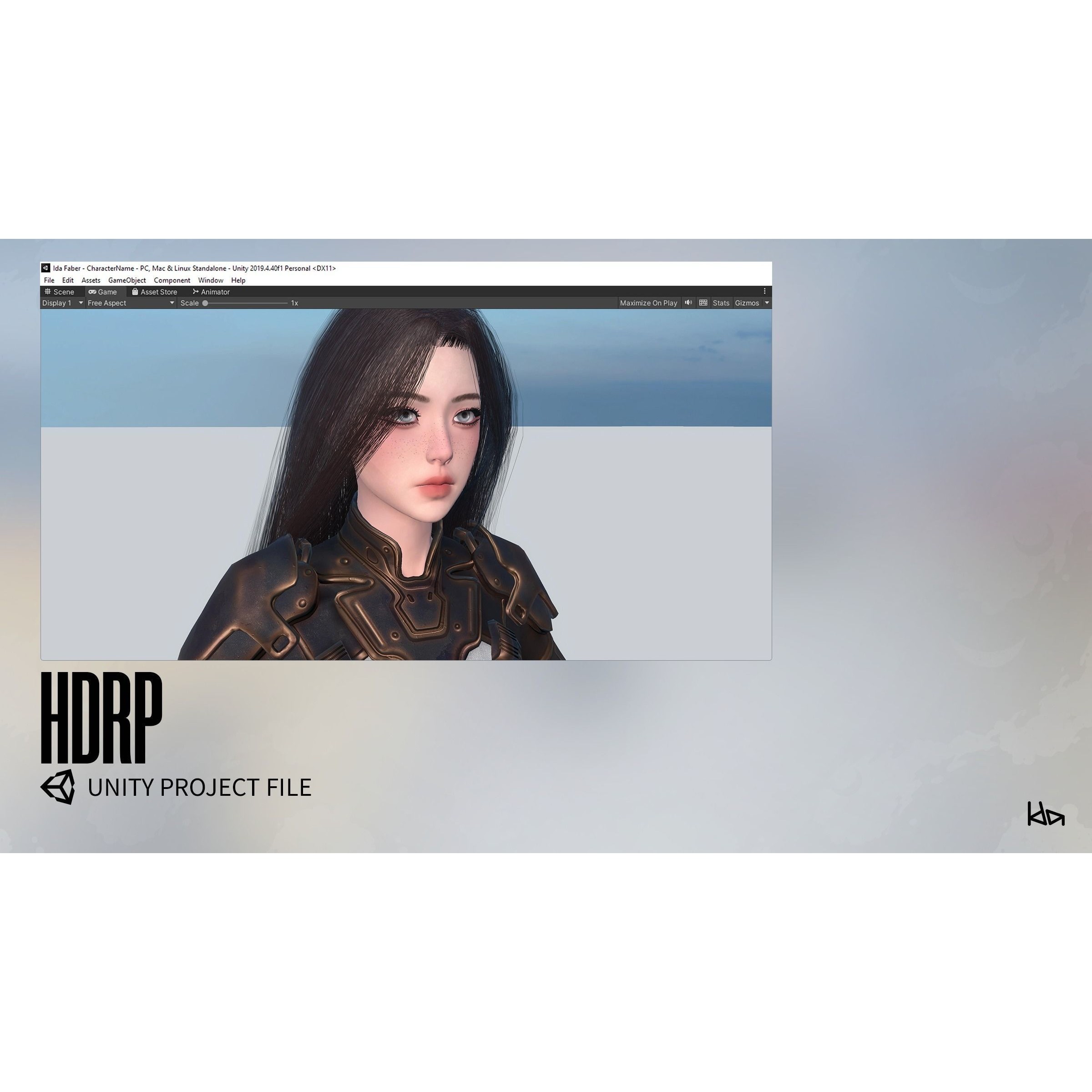 Stellar Girl Celeste - Low-Poly Game-Ready 3D Model - View 21