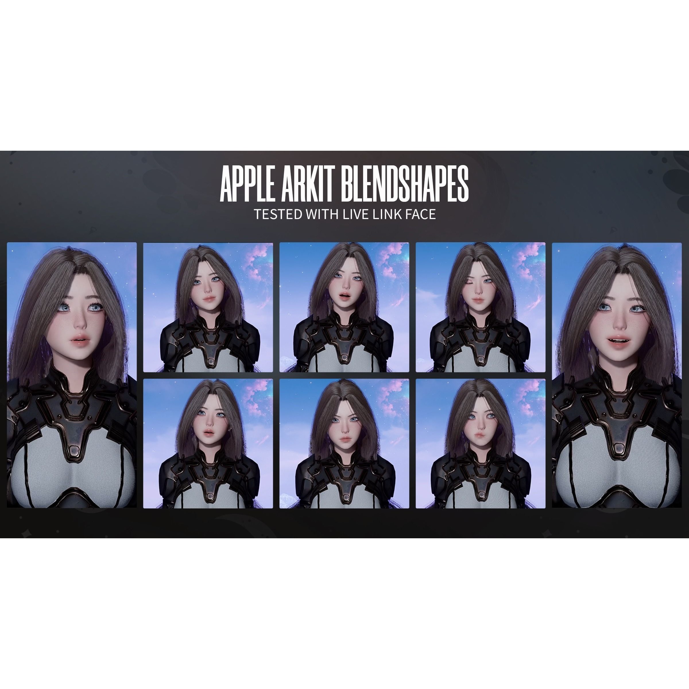 Stellar Girl Celeste - Low-Poly Game-Ready 3D Model - View 8