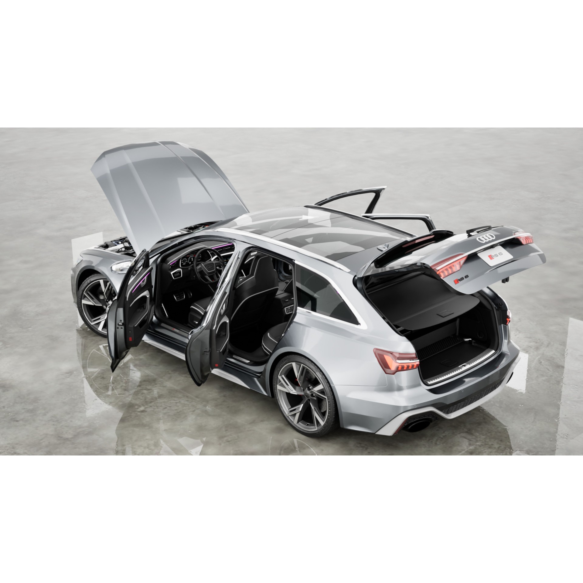 2020 Audi RS6 Avant - Low-Poly Game-Ready 3D Model - View 4