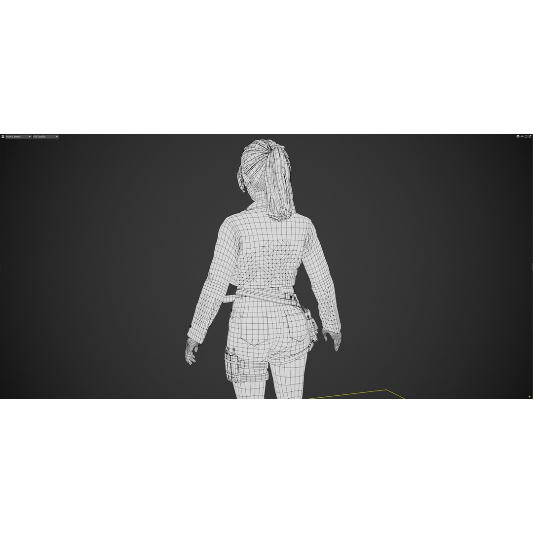 Biker Girl Character 3D Model – Low Poly PBR Game Asset, FBX, OBJ - View 27