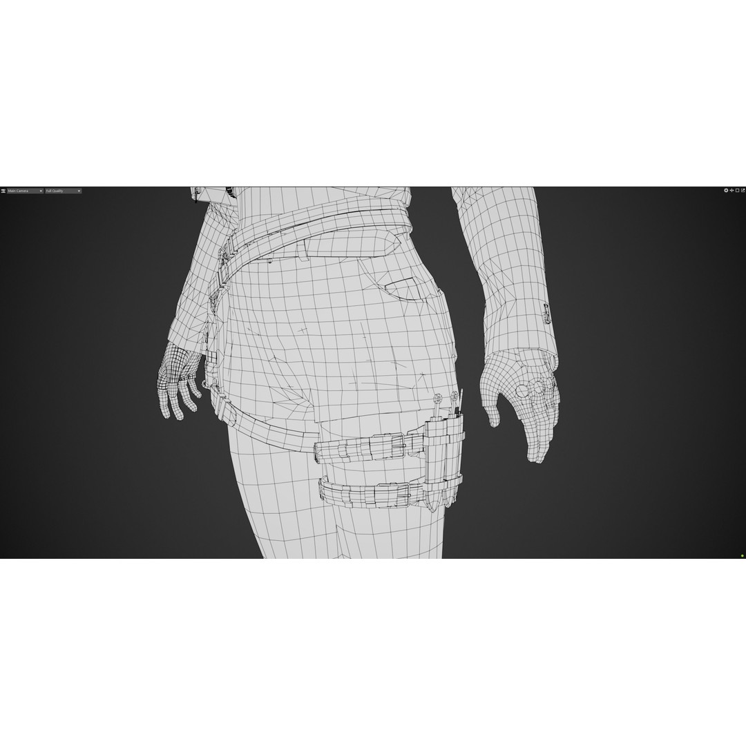 Biker Girl Character 3D Model – Low Poly PBR Game Asset, FBX, OBJ - View 31