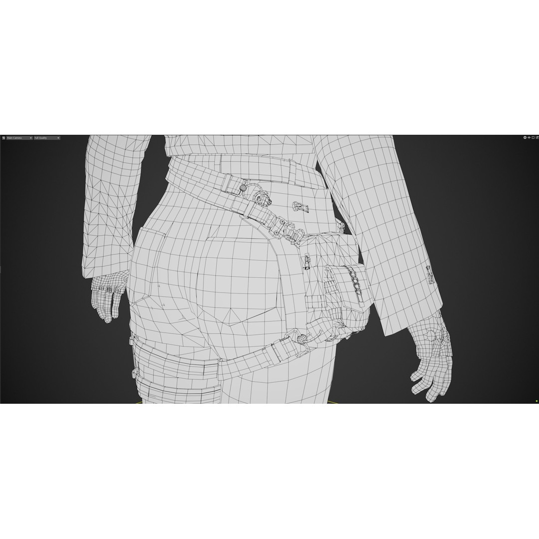Biker Girl Character 3D Model – Low Poly PBR Game Asset, FBX, OBJ - View 32