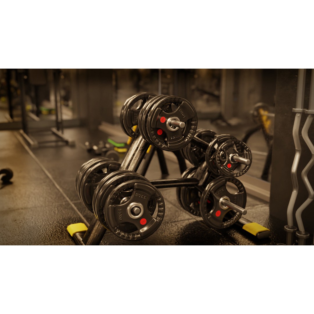 Gym Equipment 3D Model – Low Poly Rigged Asset, FBX, PBR - View 18