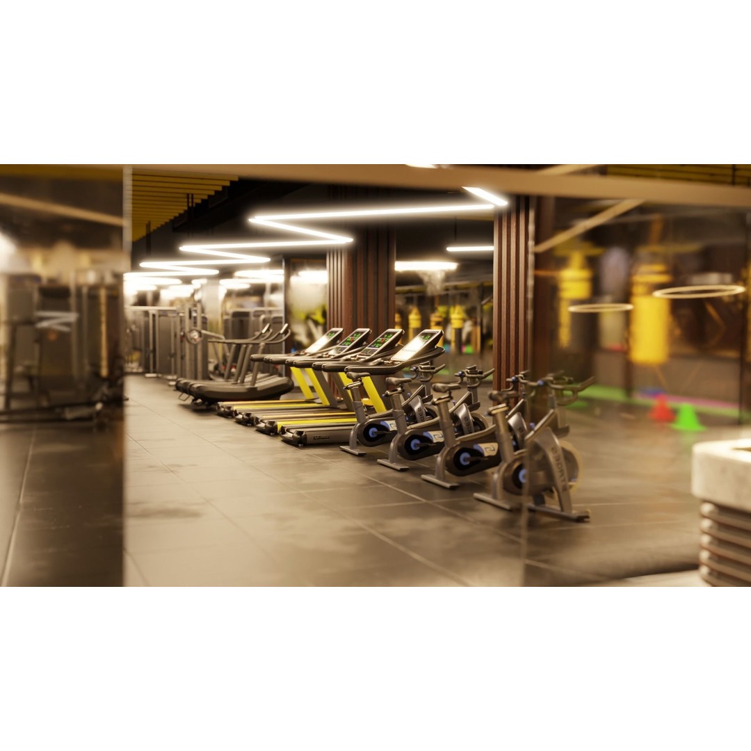 Gym Equipment 3D Model – Low Poly Rigged Asset, FBX, PBR - View 22
