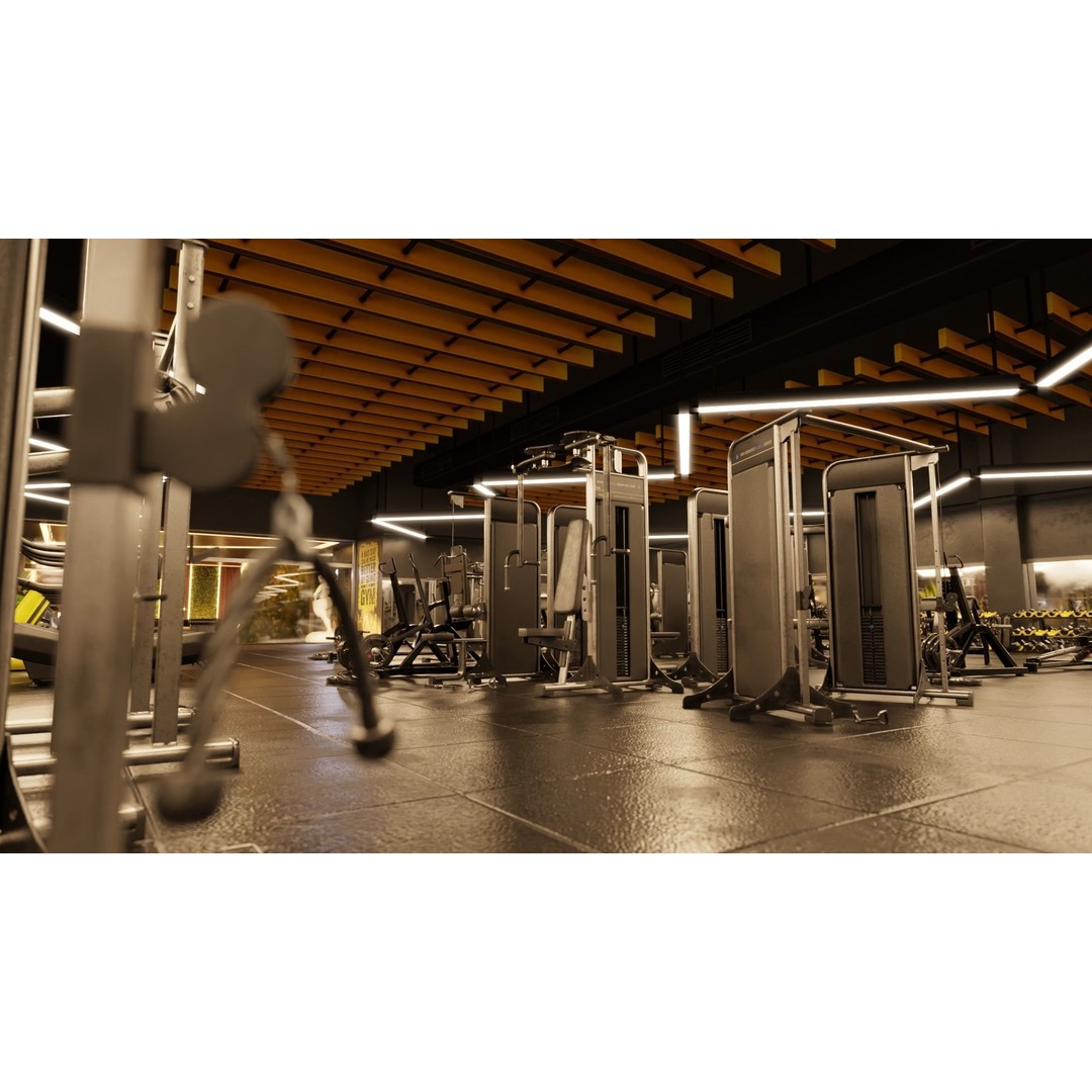 Gym Equipment 3D Model – Low Poly Rigged Asset, FBX, PBR - View 23