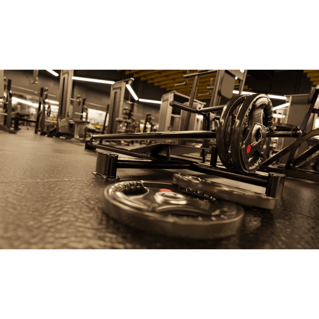 Gym Equipment 3D Model – Low Poly Rigged Asset, FBX, PBR - View 25