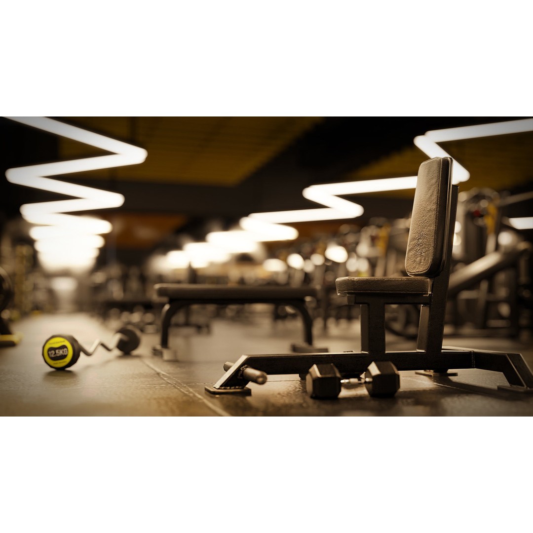 Gym Equipment 3D Model – Low Poly Rigged Asset, FBX, PBR - View 5