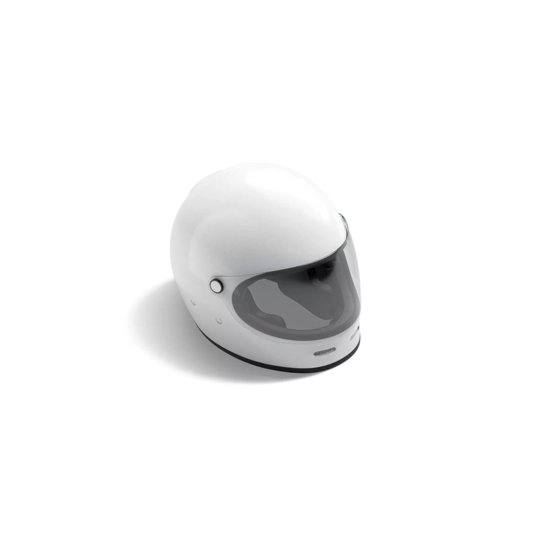 White Motorcycle Helmet 3D Model – Sport Moto Helm, PBR Textures, FBX - View 6