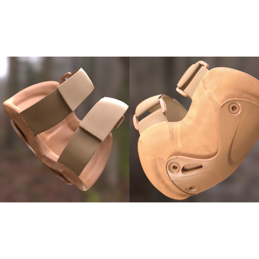 Tactical Elbow Pads 3D Model – Rigged Low-Poly Asset for UE5 - View 10