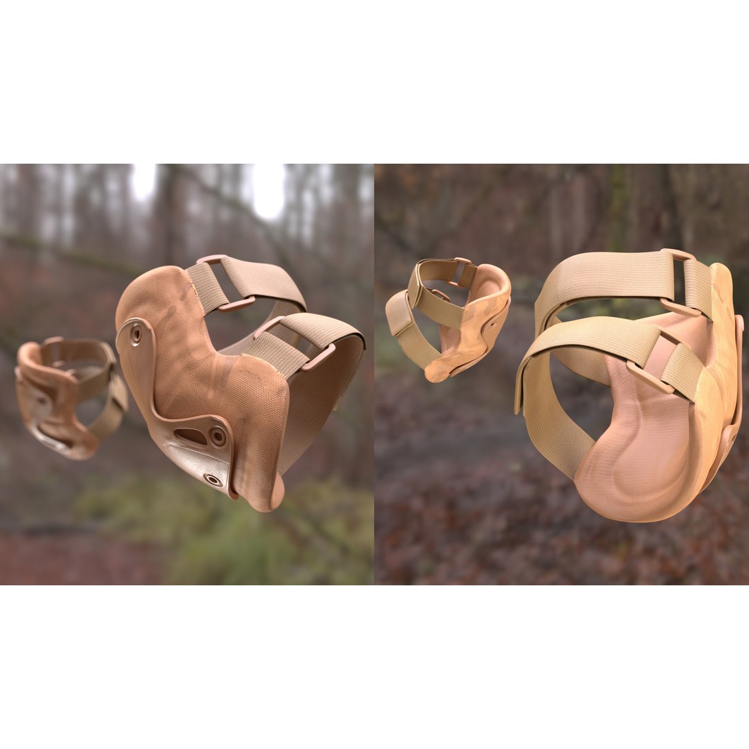 Tactical Elbow Pads 3D Model – Rigged Low-Poly Asset for UE5 - View 11