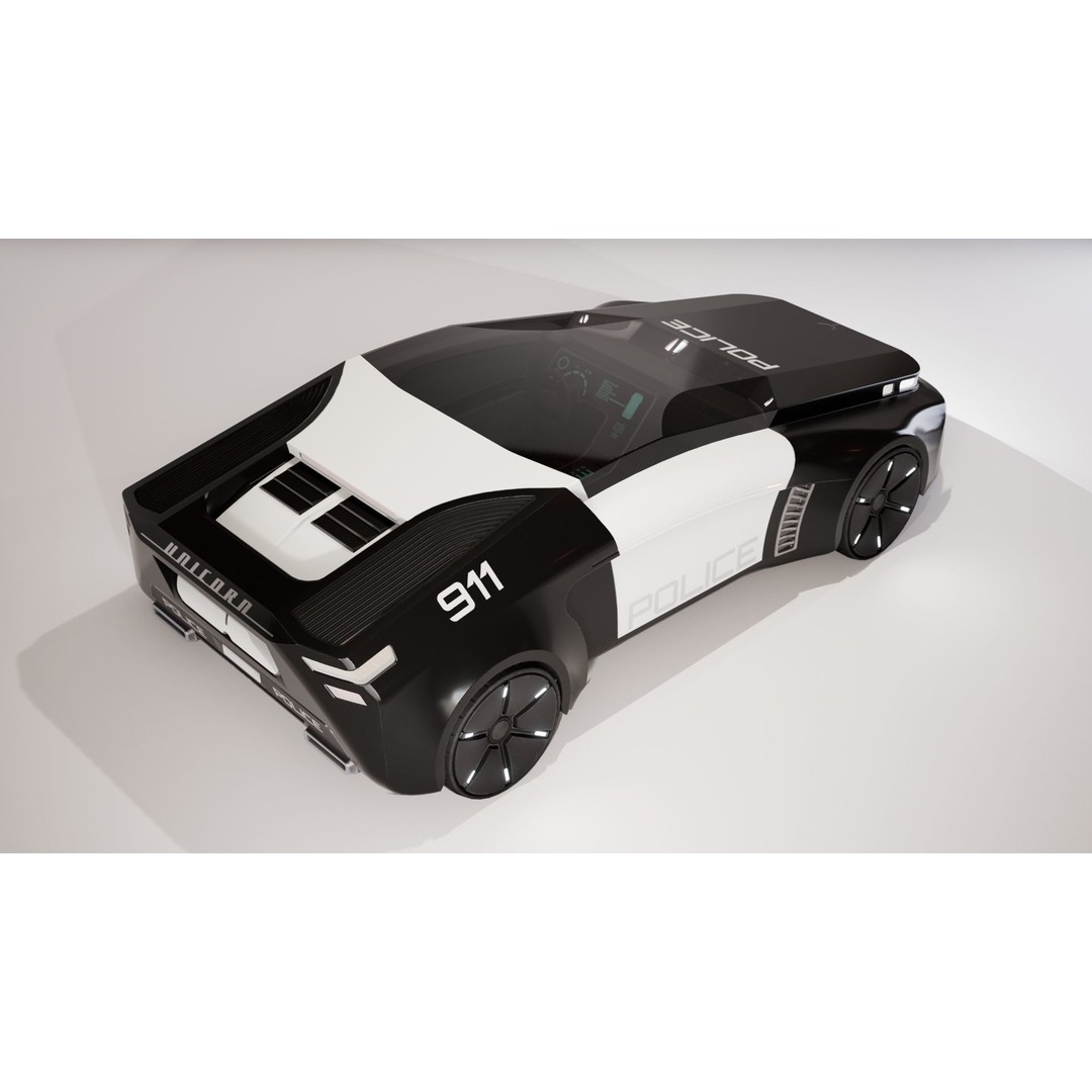 Futuristic Car 3D Model – Low Poly Game Ready Asset, FBX