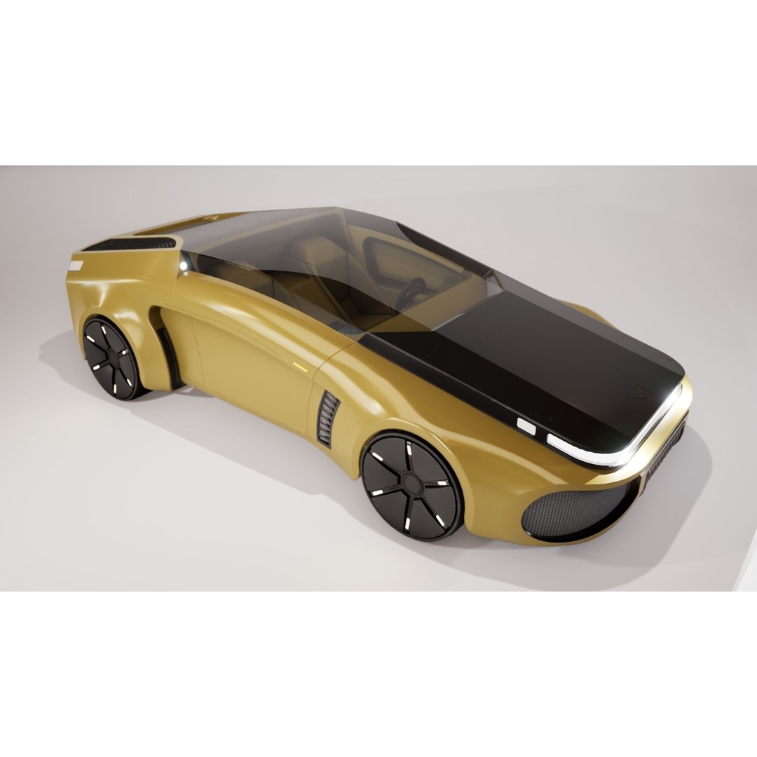 Futuristic Car 3D Model – Low Poly Game Ready Asset, FBX - View 11