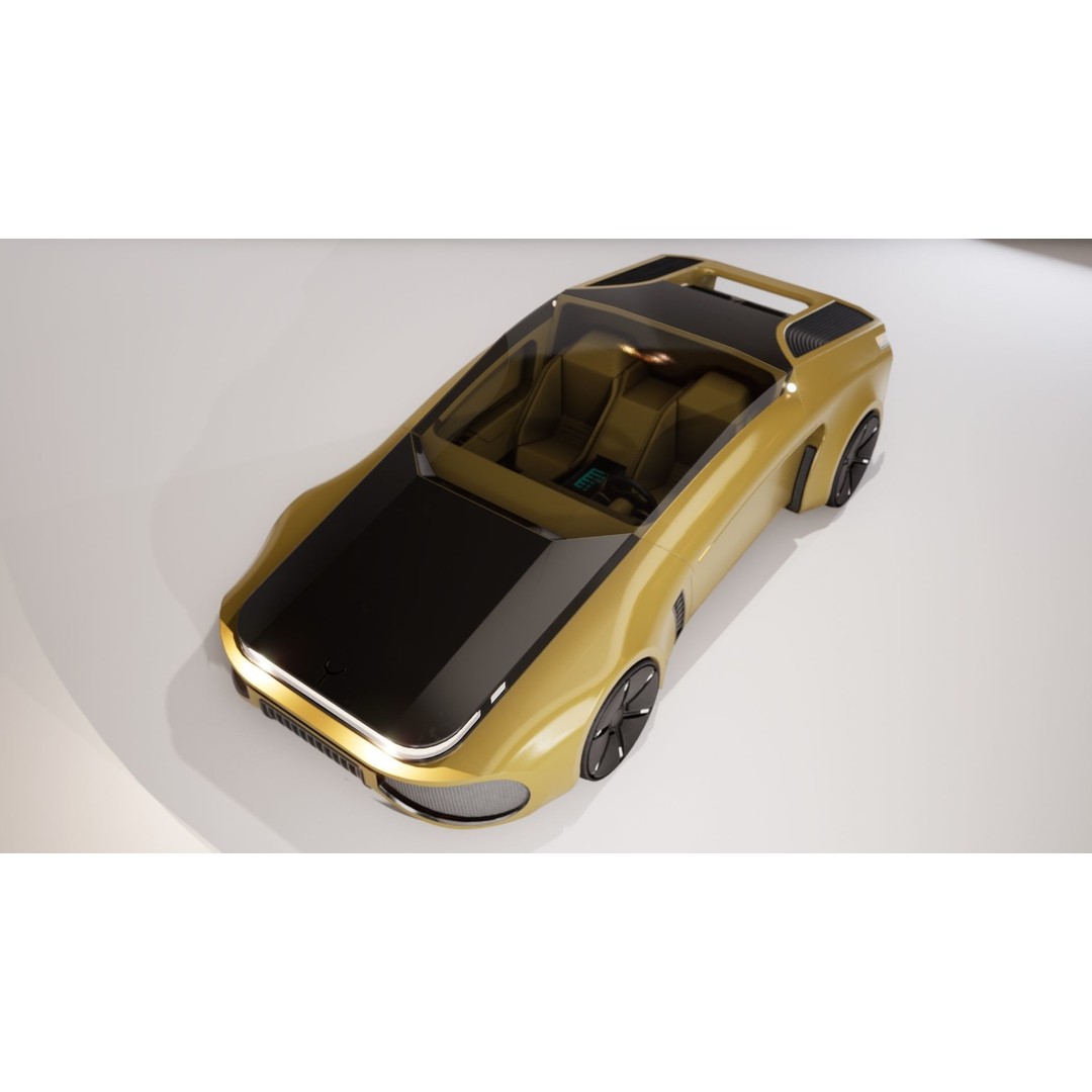 Futuristic Car 3D Model – Low Poly Game Ready Asset, FBX - View 12
