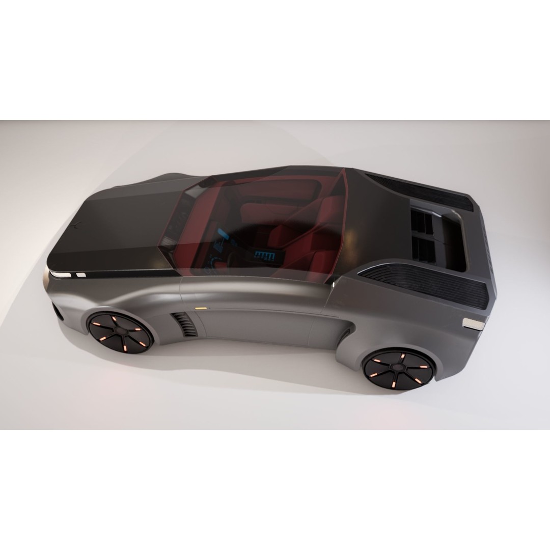 Futuristic Car 3D Model – Low Poly Game Ready Asset, FBX - View 13