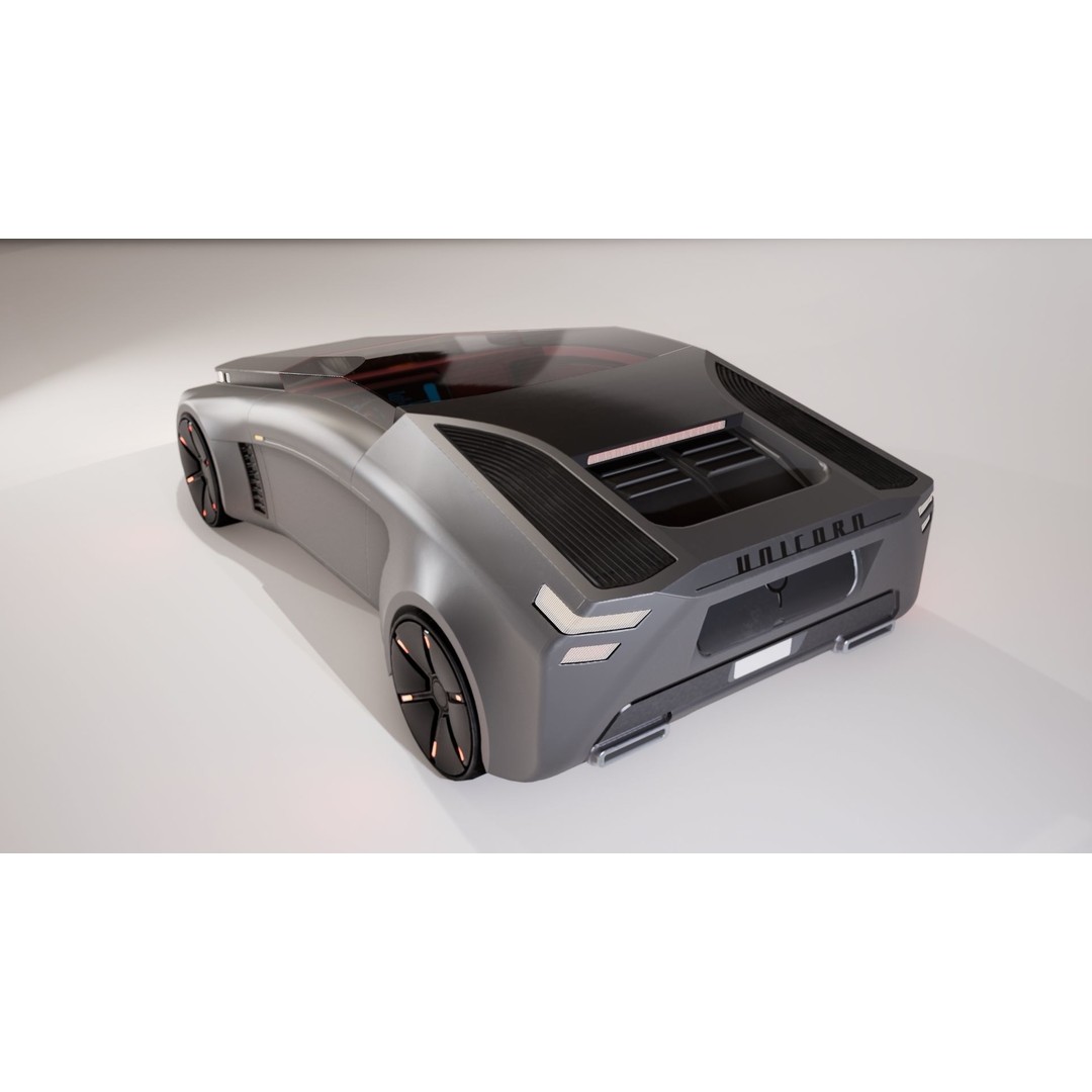 Futuristic Car 3D Model – Low Poly Game Ready Asset, FBX - View 14