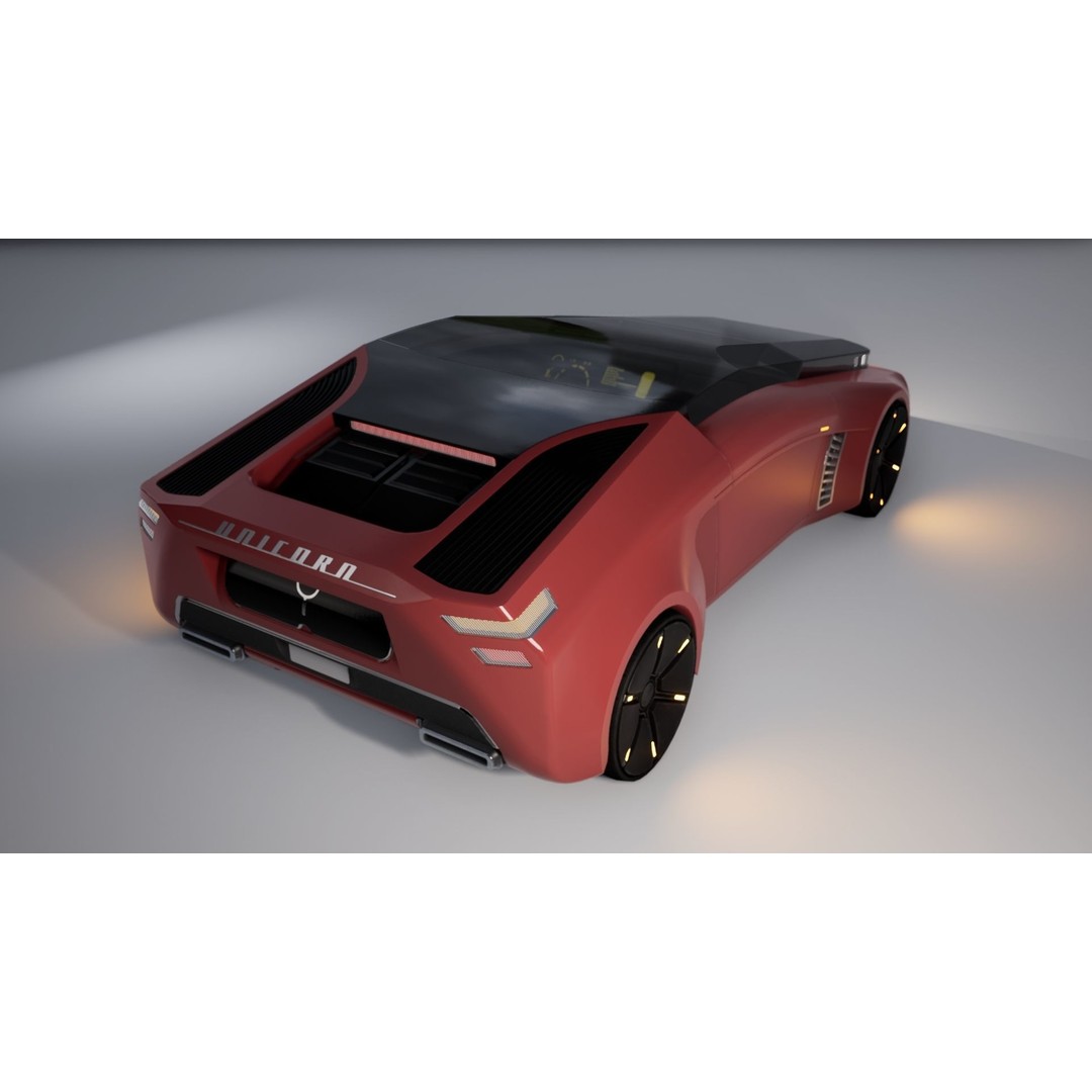 Futuristic Car 3D Model – Low Poly Game Ready Asset, FBX - View 18