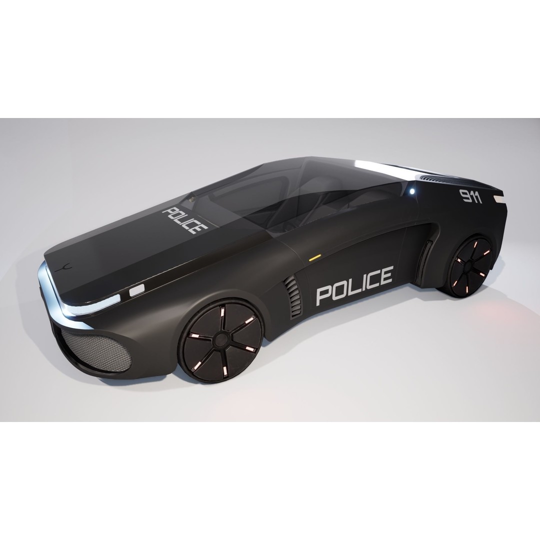 Futuristic Car 3D Model – Low Poly Game Ready Asset, FBX - View 20