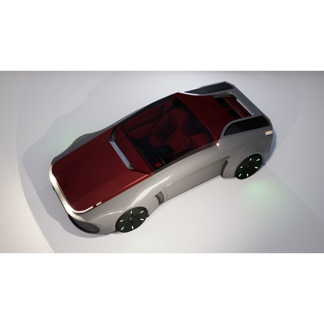 Futuristic Car 3D Model – Low Poly Game Ready Asset, FBX - View 21