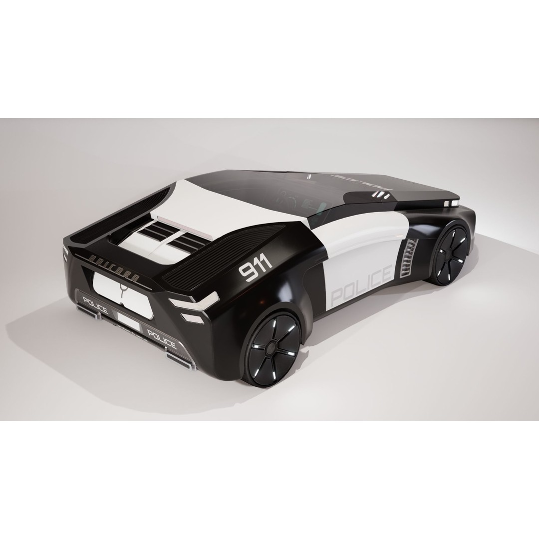 Futuristic Car 3D Model – Low Poly Game Ready Asset, FBX - View 23