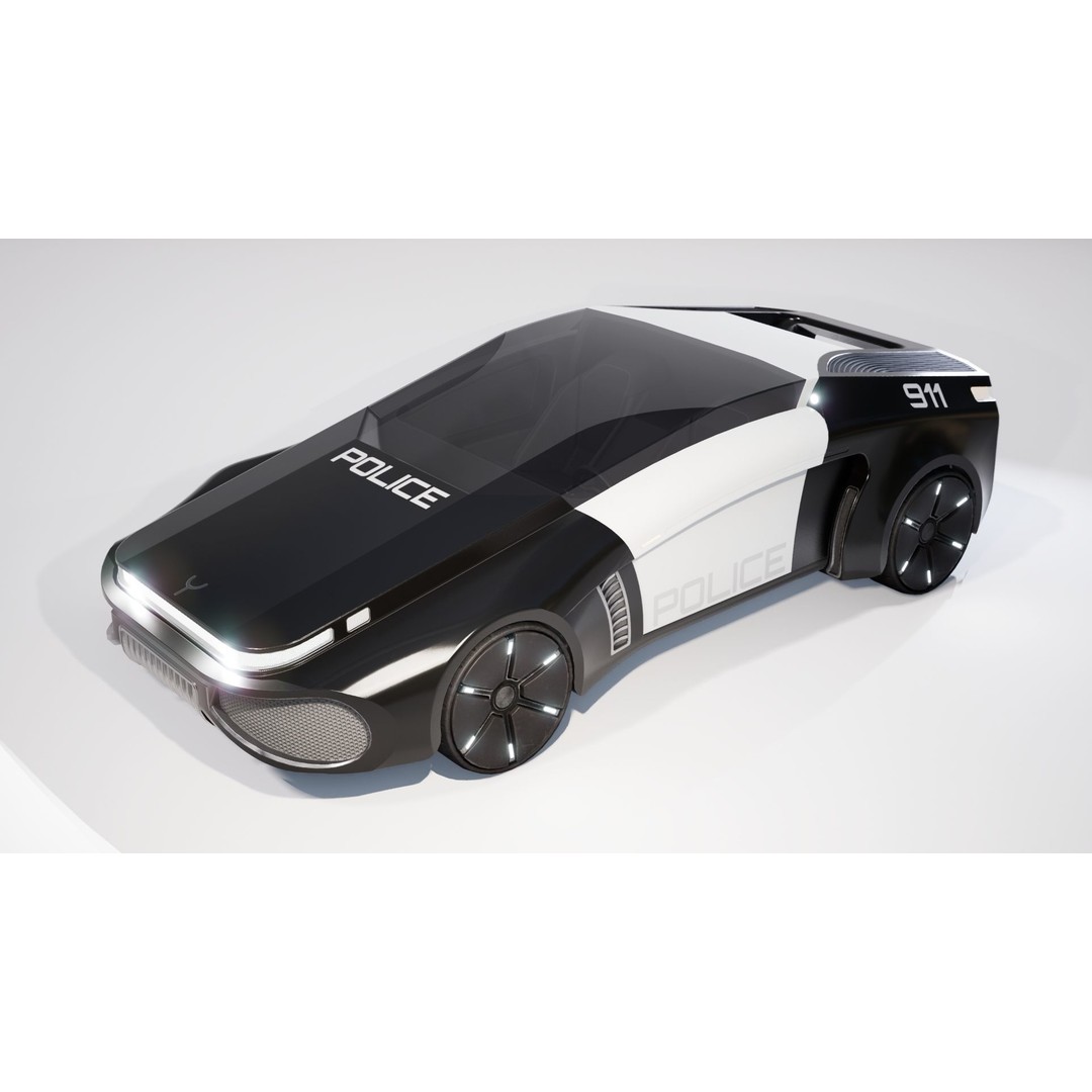 Futuristic Car 3D Model – Low Poly Game Ready Asset, FBX - View 24