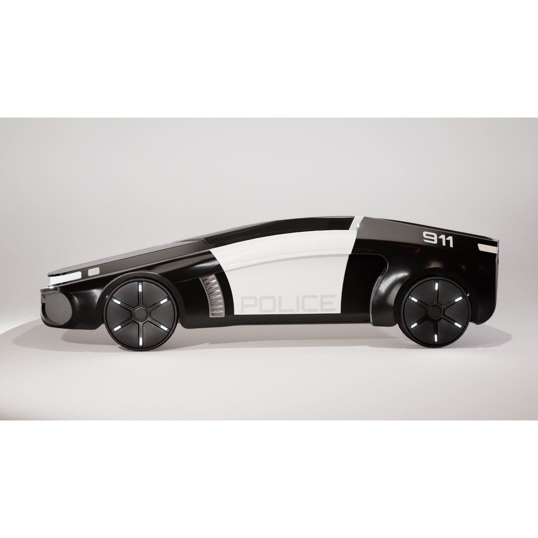 Futuristic Car 3D Model – Low Poly Game Ready Asset, FBX - View 27