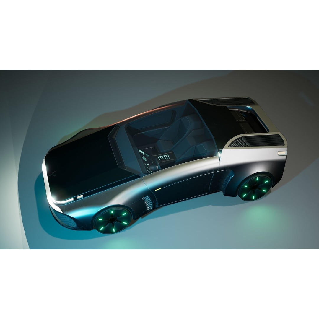 Futuristic Car 3D Model – Low Poly Game Ready Asset, FBX - View 5