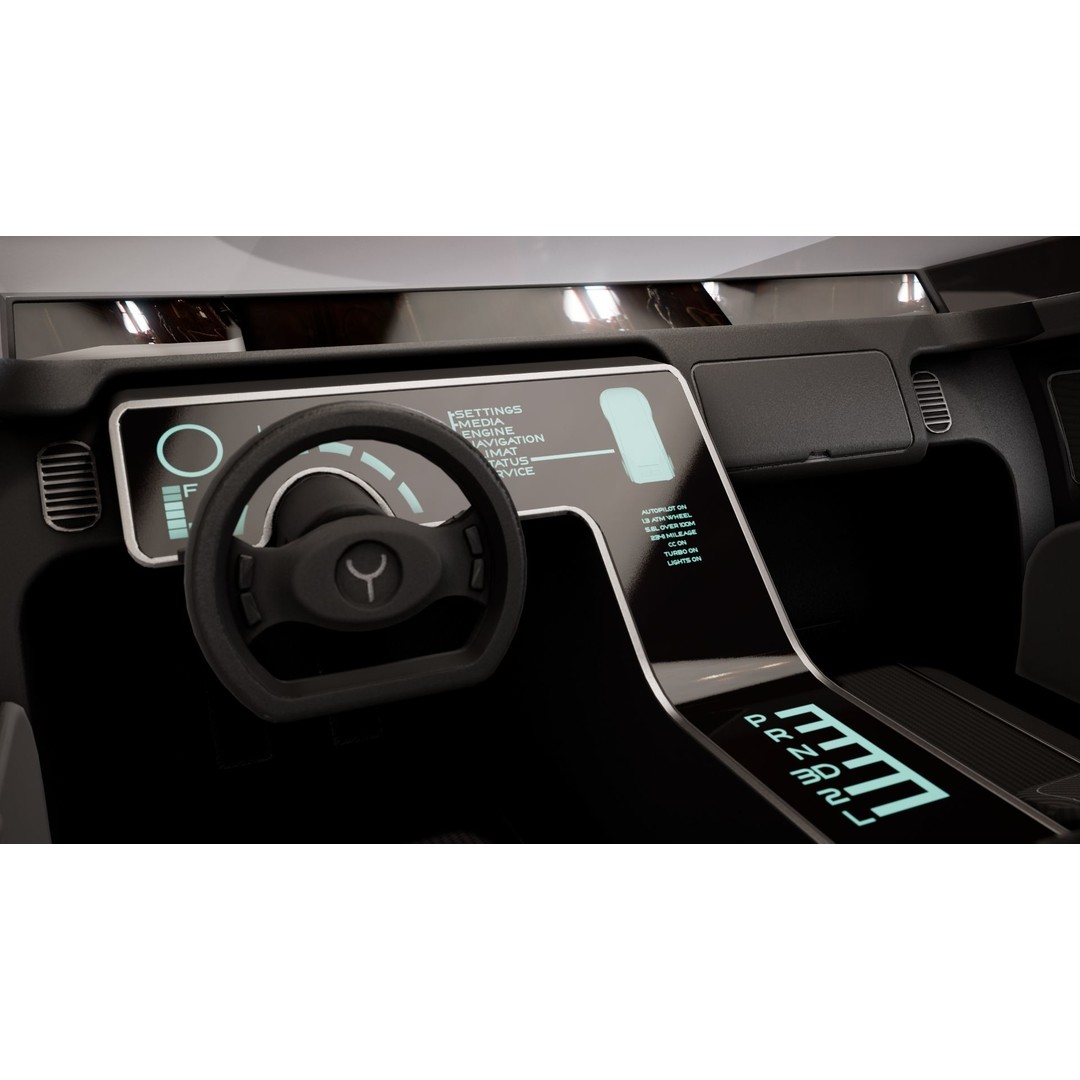 Futuristic Car 3D Model – Low Poly Game Ready Asset, FBX - View 9