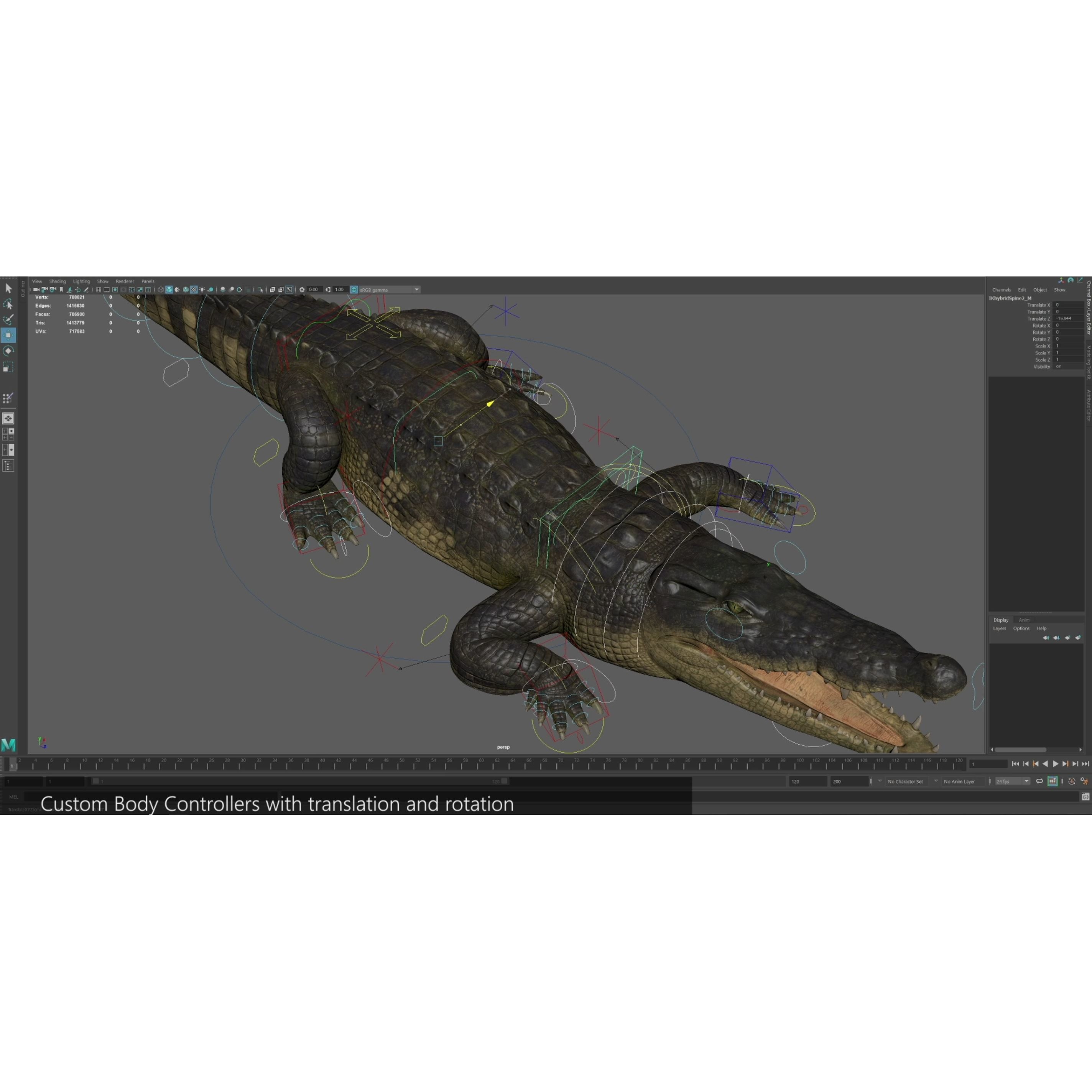 Realistic Crocodile Rig - Game-Ready 3D Model - View 14