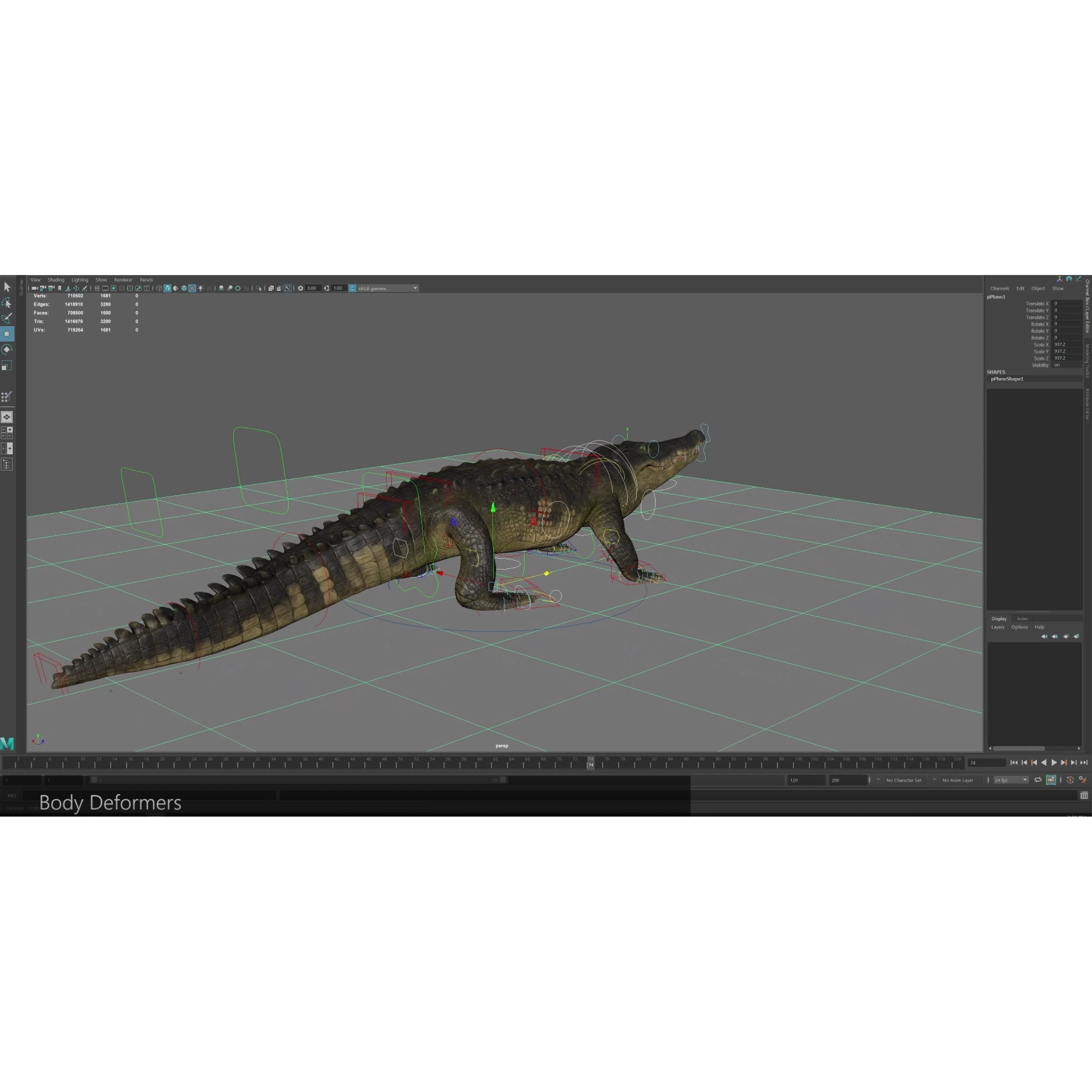 Realistic Crocodile Rig - Game-Ready 3D Model - View 15