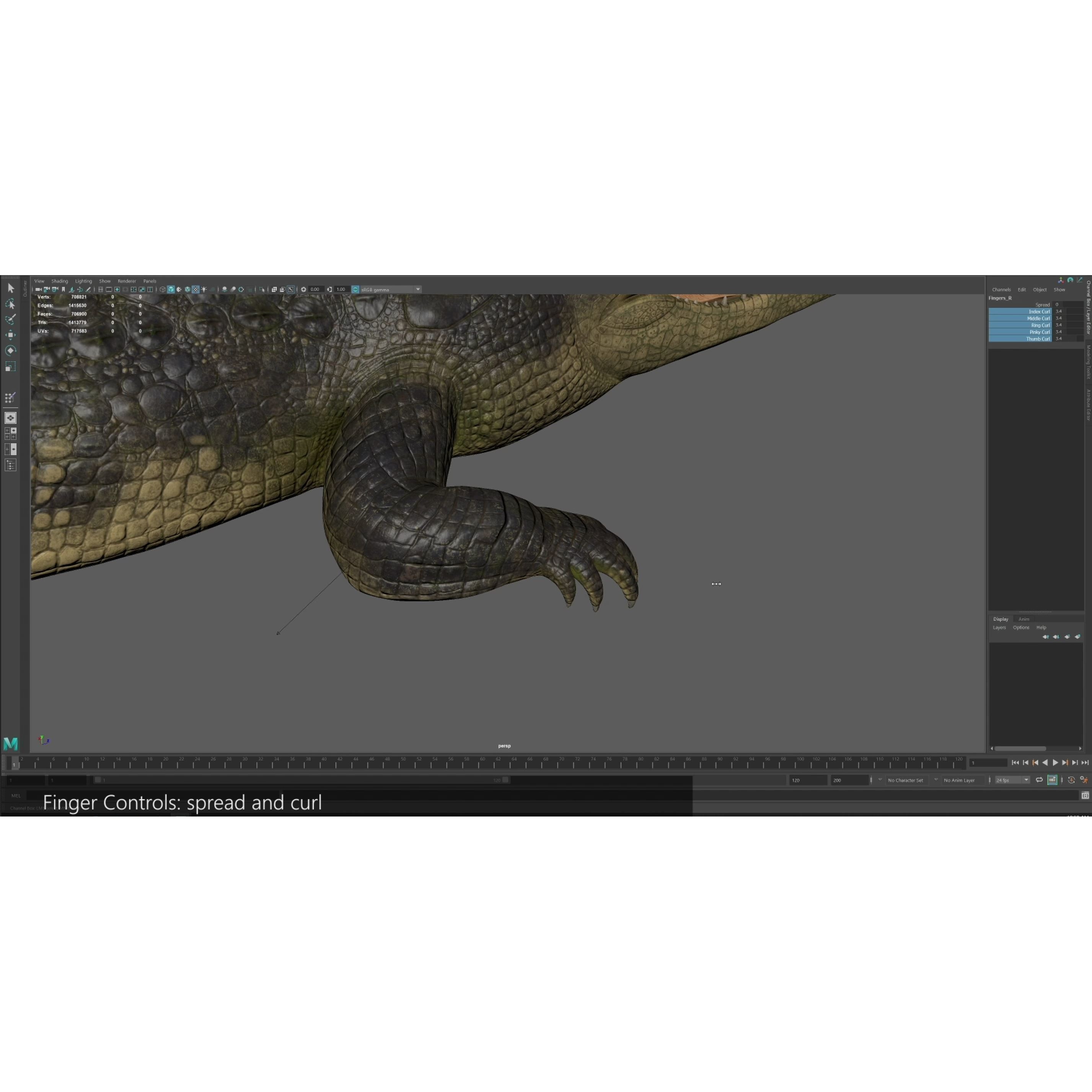 Realistic Crocodile Rig - Game-Ready 3D Model - View 17