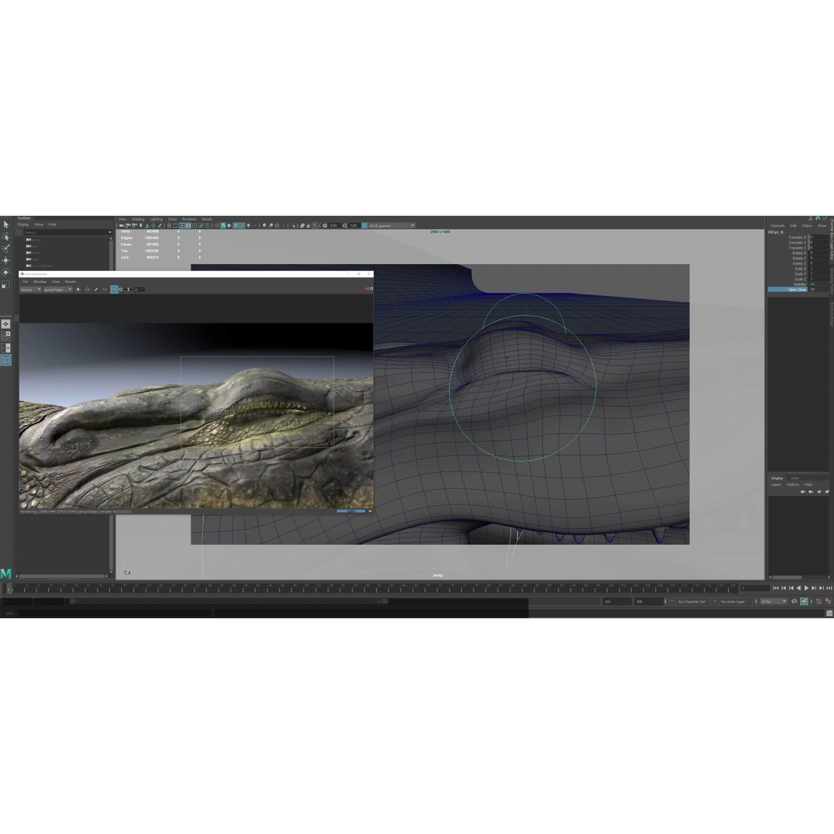 Realistic Crocodile Rig - Game-Ready 3D Model - View 21